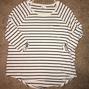 Black and white stripe top- size Medium.